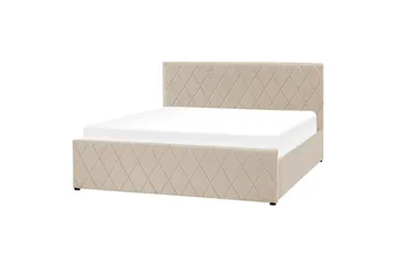 Sengramme og sengestamme Seng med oppbevaring Rochefort Beige 160x200 - Møbler - Senger - Senger med oppbevaring