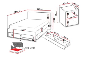 Sigmana Møbelsett For Soverom - Lys Grå/Beige - Møbler - Senger - Møbelsett til soverom