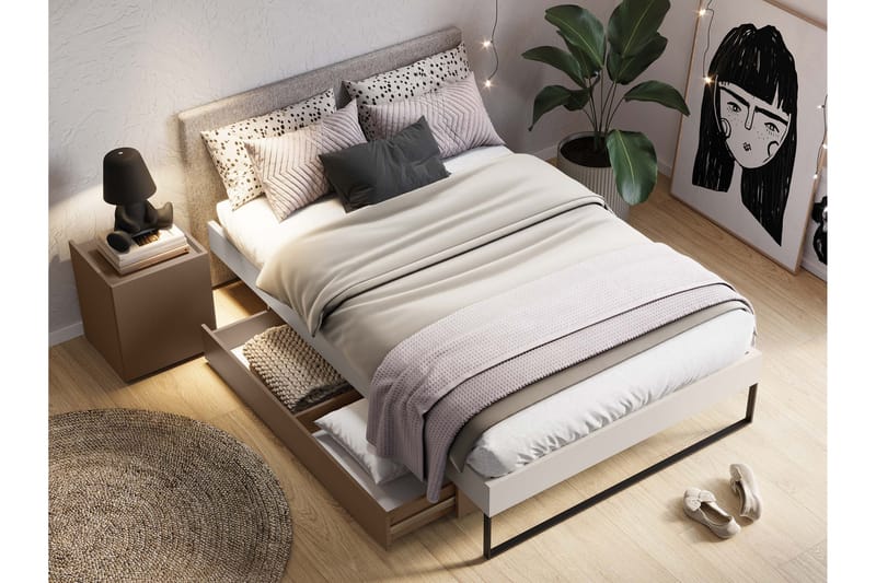 Sigmana Møbelsett For Soverom - Lys Grå/Beige - Møbler - Senger - Møbelsett til soverom