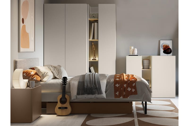 Sigmana Møbelsett For Soverom - Lys Grå/Beige - Møbler - Senger - Møbelsett til soverom