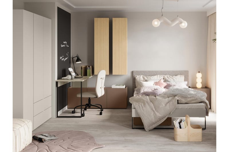Sigmana Møbelsett For Soverom - Lys Grå/Brun/Beige - Møbler - Senger - Møbelsett til soverom