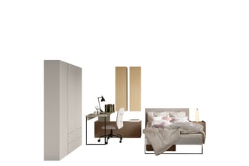 Sigmana Møbelsett For Soverom - Lys Grå/Brun/Beige - Møbler - Senger - Møbelsett til soverom