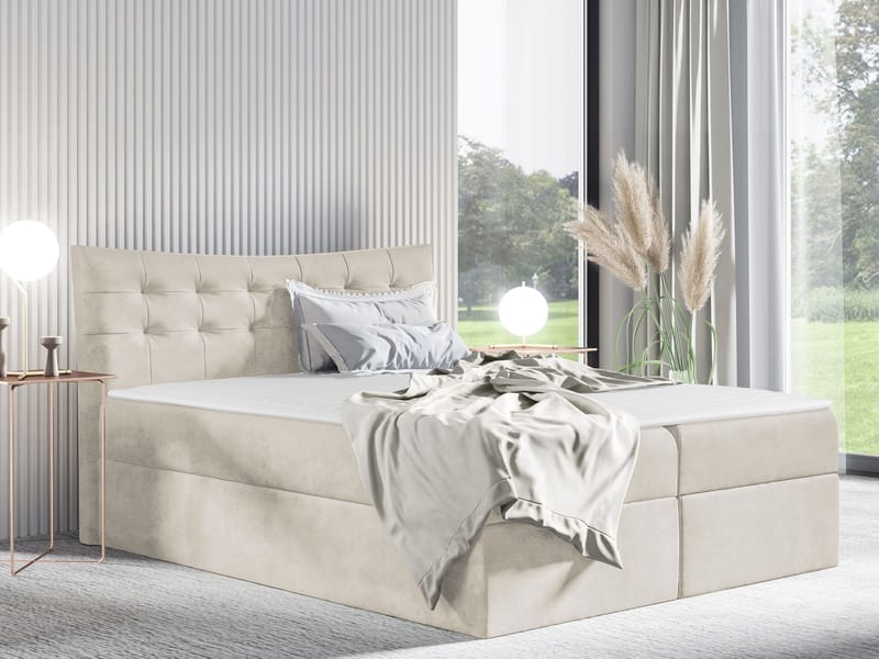 Sirel sengpakke kontinentalseng 120x200 cm - beige - Møbler - Senger - Kontinentalsenger