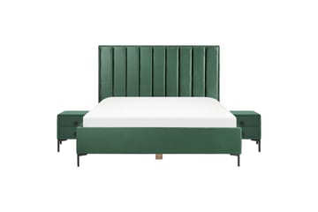 Soveromssett Sezanne Grønn/svart, 180x200 cm, Fløyel - Grønn/svart, 180x200 cm, Fløyel - Møbler - Senger - Møbelsett til soverom