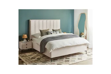 Soveromssett Sezanne Hvit/Svart, 160x200 cm, Bouclé - Hvit/Svart, 160x200 cm, Bouclé - Møbler - Senger - Møbelsett til soverom