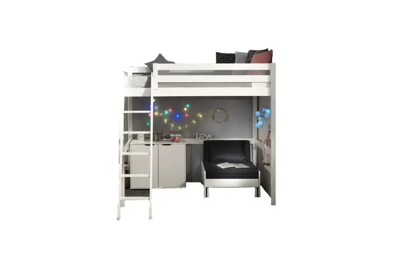 Sovesofa og Kommode Pino Mezzanine 2-dører 140 x 200 cm, 140 x 200 cm