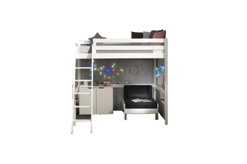 Sovesofa og Kommode Pino Mezzanine 2-dører 140 x 200 cm - 140 x 200 cm - Møbler - Barnemøbler - Barnemøbelsett
