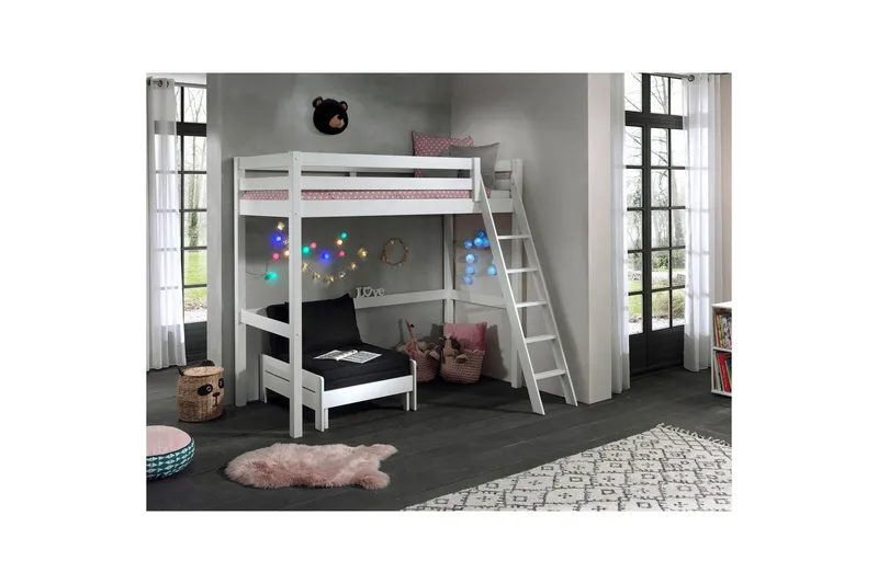 Sovesofa Pino Mezzanine Hvit, 90 x 200 cm - Hvit, 90 x 200 cm - Møbler - Barnemøbler - Barnemøbelsett