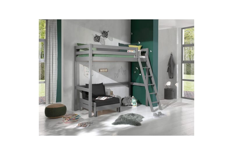 Sovesofa Pino Mezzanine Grå, 90 x 200 cm - Grå, 90 x 200 cm - Møbler - Senger - Møbelsett til soverom