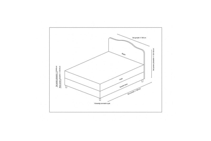 Subash Komplett Sengepakke 150x200 cm - Antrasitt - Møbler - Senger - Komplett sengepakke