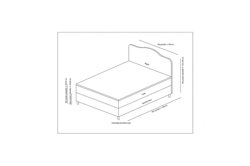 Subash Komplett Sengepakke 150x200 cm - Grå - Møbler - Senger - Komplett sengepakke