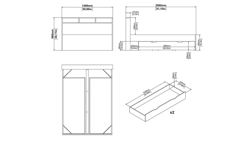 Sumita Sengeramme 140x190 cm - Natur/Hvit - Møbler - Senger - Sengeramme & sengestamme