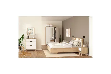 Sumita Sengeramme 160x200 cm - Natur/Hvit - Møbler - Senger - Sengeramme & sengestamme