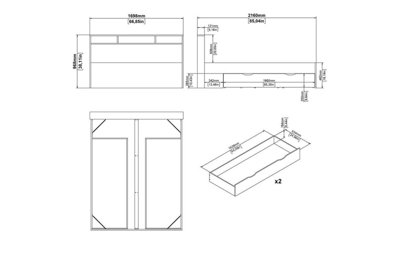 Sumita Sengeramme 160x200 cm - Natur/Hvit - Møbler - Senger - Sengeramme & sengestamme
