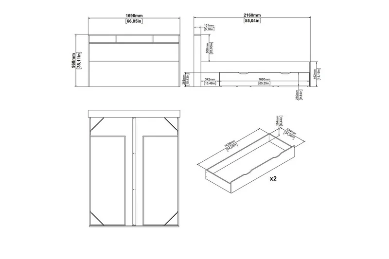 Sumita Sengeramme 160x200 cm - Natur/Hvit - Møbler - Senger - Sengeramme & sengestamme