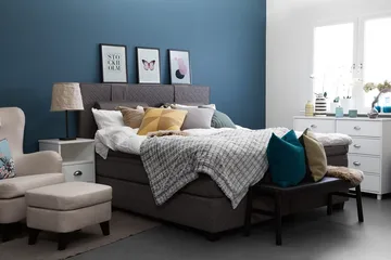 Sundborn kontinentalseng 210x200 cm - Grå - Møbler - Senger - Kontinentalsenger