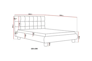Teddy Komplett Sengpakke Sengeramme med Madrass 120x200 cm - Beige - Møbler - Senger - Rammeseng