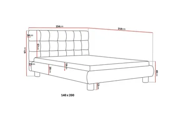 Teddy Komplett Sengpakke Sengeramme med Madrass 140x200 cm - Beige - Møbler - Senger - Rammeseng