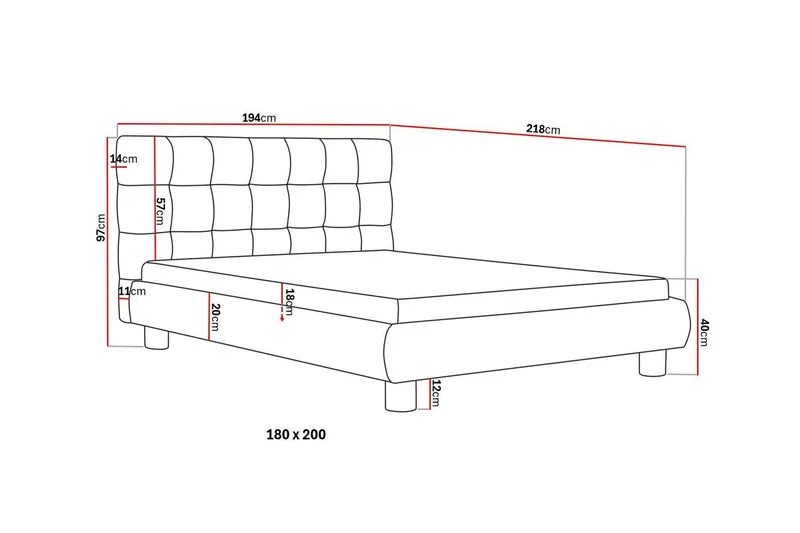 Teddy Komplett Sengpakke Sengeramme med Madrass 180x200 cm - Beige - Møbler - Senger - Rammeseng