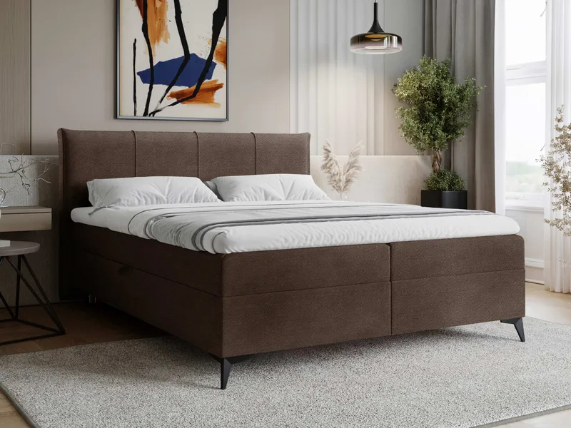 Thoros Komplett Sengepakke 140x200 cm Kontinentalseng med Oppbevaring - Brun - Møbler - Senger - Kontinentalsenger