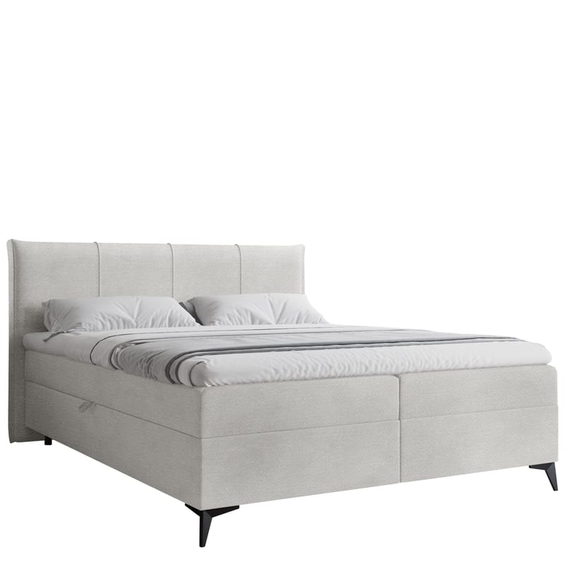 Thoros Komplett Sengepakke 140x200 cm Kontinentalseng med Oppbevaring, Grå