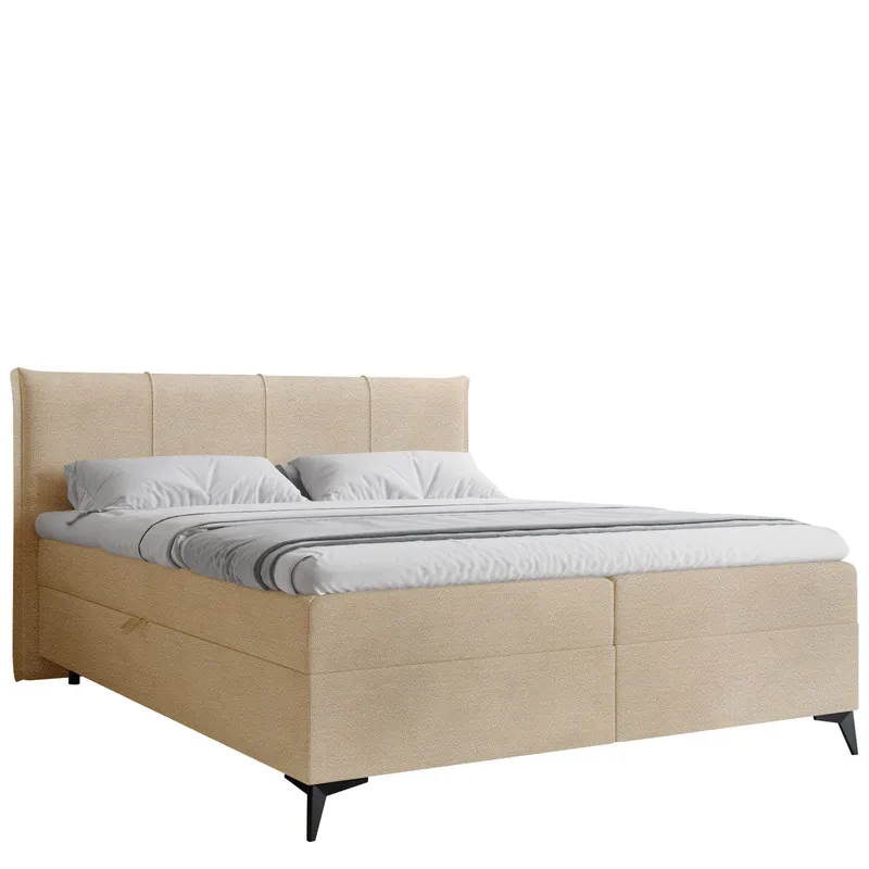 Thoros Komplett Sengepakke 140x200 cm Kontinentalseng med Oppbevaring, Mørk beige