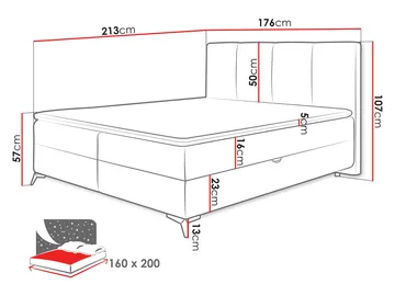 Thoros Komplett Sengepakke 160x200 cm Kontinentalseng med Oppbevaring - Beige - Møbler - Senger - Kontinentalsenger