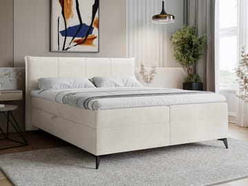 Thoros Komplett Sengepakke 160x200 cm Kontinentalseng med Oppbevaring - Hvit - Møbler - Senger - Kontinentalsenger