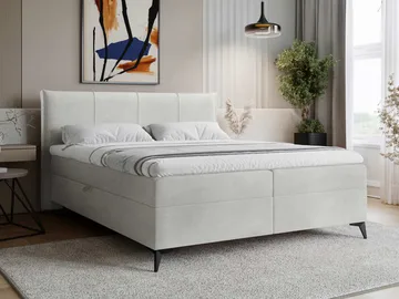 Thoros Komplett Sengepakke 180x200 cm Kontinentalseng med Oppbevaring - Grå - Møbler - Senger - Kontinentalsenger