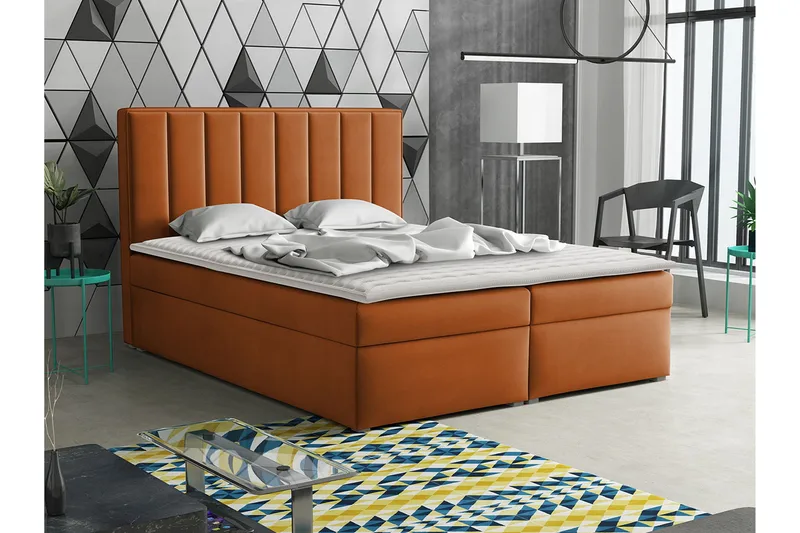 Valasco Kontinentalseng 180x200 cm - Brun/Oransje - Møbler - Senger - Kontinentalsenger