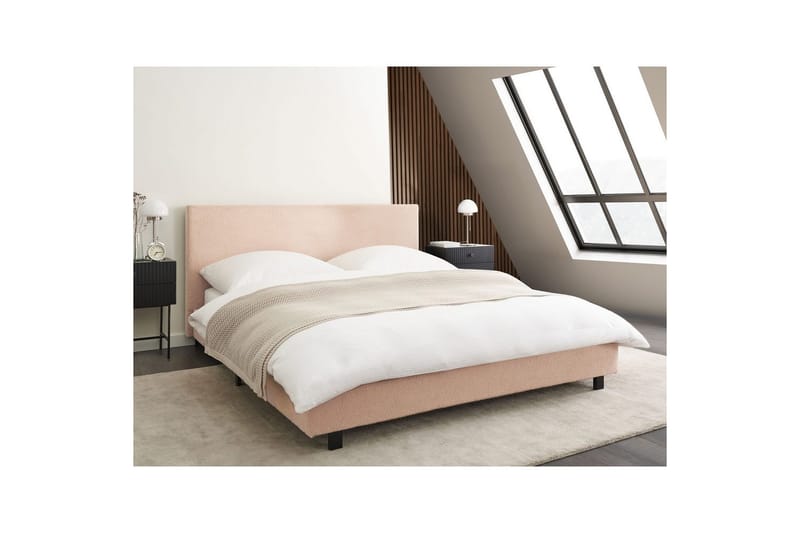 Vannseng Albi - Beige, svart/bouclé, 160x200 cm - Møbler - Senger - Vannsenger