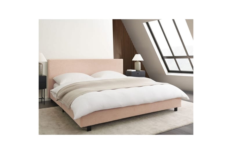 Vannseng Albi - Beige, svart/bouclé, 180x200 cm - Møbler - Senger - Vannsenger