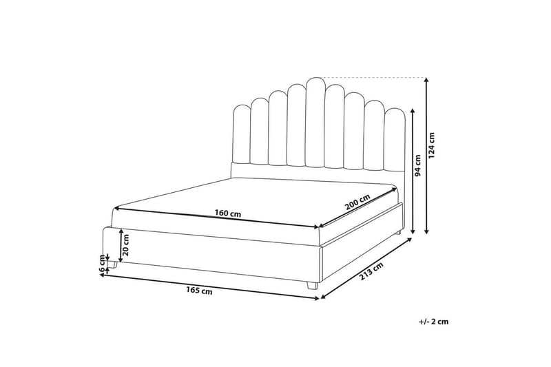 Vannseng Vincennes - Hvit, Svart, 160x200 cm - Møbler - Senger - Vannsenger