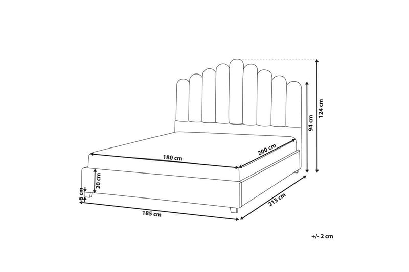 Vannseng Vincennes - Hvit, Svart, 180x200 cm - Møbler - Senger - Vannsenger