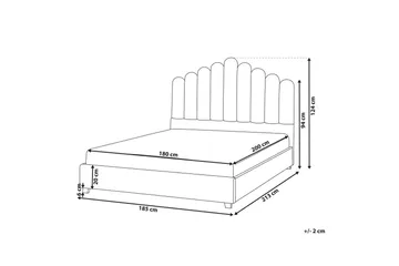 Vannseng Vincennes - Rosa, Svart, 180x200 cm - Møbler - Senger - Vannsenger