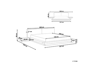 Vannseng Zen - Lyst tre, hvit, 160x200 cm - Møbler - Senger - Vannsenger