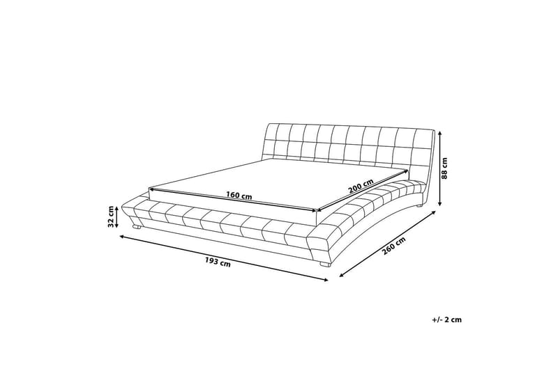 Vannseng Lille 160 | 200 cm - Grå - Møbler - Senger - Vannsenger