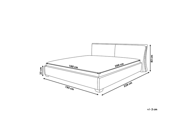 Vannseng Paris 160 | 200 cm - Grå - Vannsenger