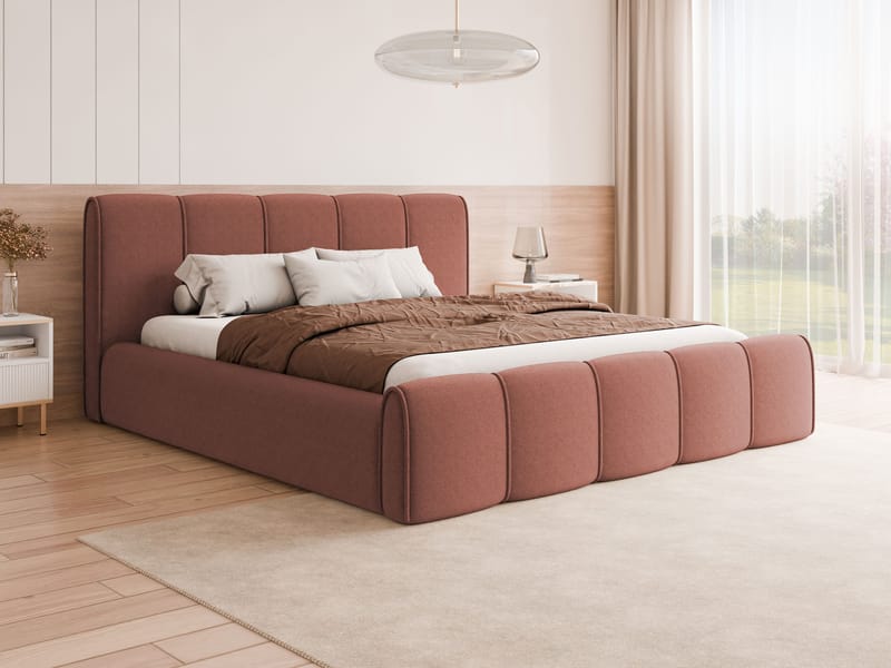 Varlinor Sengeramme 140x200 cm med Oppbevaring - Rosa - Møbler - Senger - Senger med oppbevaring