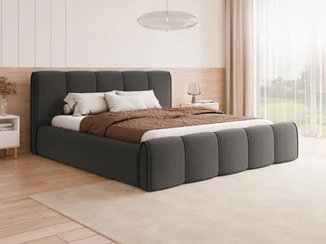 Varlinor Sengeramme 160x200 cm med Oppbevaring - Grå - Møbler - Senger - Senger med oppbevaring