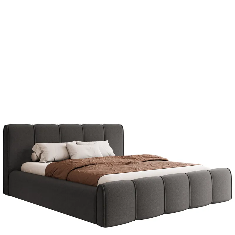 Varlinor Sengeramme 160x200 cm med Oppbevaring, Grå