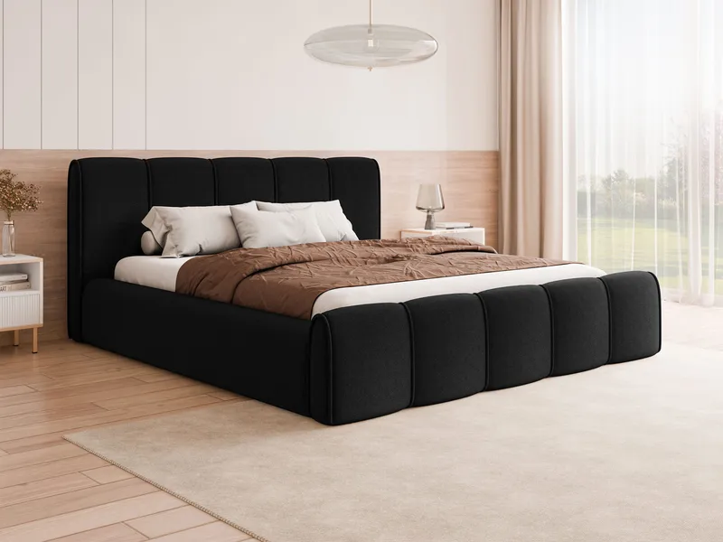 Varlinor Sengeramme 160x200 cm med Oppbevaring - Svart - Møbler - Senger - Senger med oppbevaring