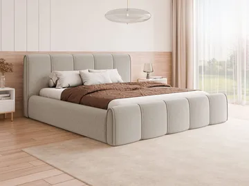Varlinor Sengeramme 200x200 cm med Oppbevaring - Beige - Møbler - Senger - Senger med oppbevaring