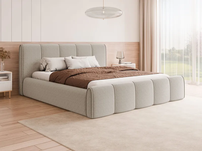 Varlinor Sengeramme 200x200 cm med Oppbevaring - Beige - Møbler - Senger - Senger med oppbevaring