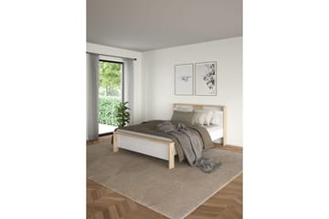 Varun Sengeramme 140x190 cm - Hvit/Natur - Møbler - Senger - Sengeramme & sengestamme