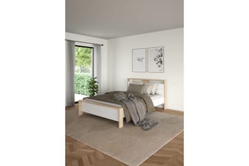 Varun Sengeramme 140x200 cm - Hvit/Natur - Møbler - Senger - Sengeramme & sengestamme
