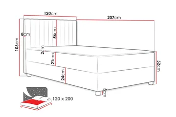 Veyran Sengepakke Kontinentalseng med Oppbevaring 120x200 cm - Blå - Møbler - Senger - Kontinentalsenger