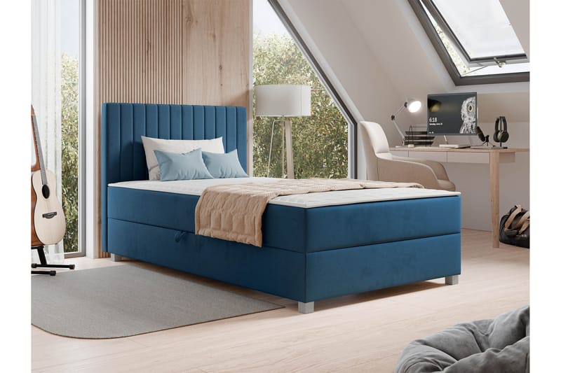 Veyran Sengepakke Kontinentalseng med Oppbevaring 120x200 cm - Blå - Møbler - Senger - Kontinentalsenger