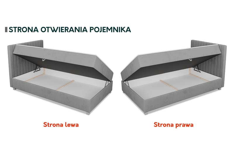 Veyran Sengepakke Kontinentalseng med Oppbevaring 120x200 cm - Grå - Møbler - Senger - Kontinentalsenger