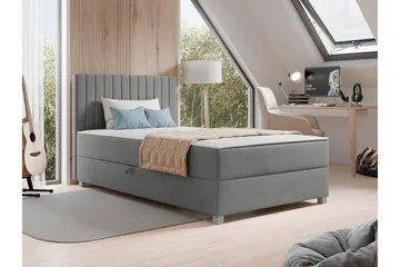 Veyran Sengepakke Kontinentalseng med Oppbevaring 120x200 cm - Grå - Møbler - Senger - Kontinentalsenger